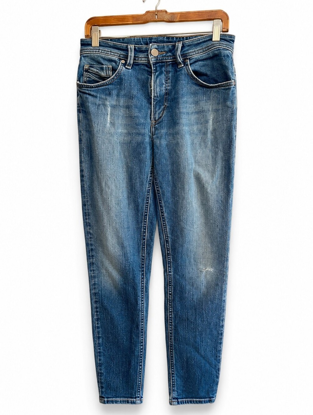 Diesel Size 29 Women's Slim Skinny Jeans Medium Wash Distressed Stretch Denim